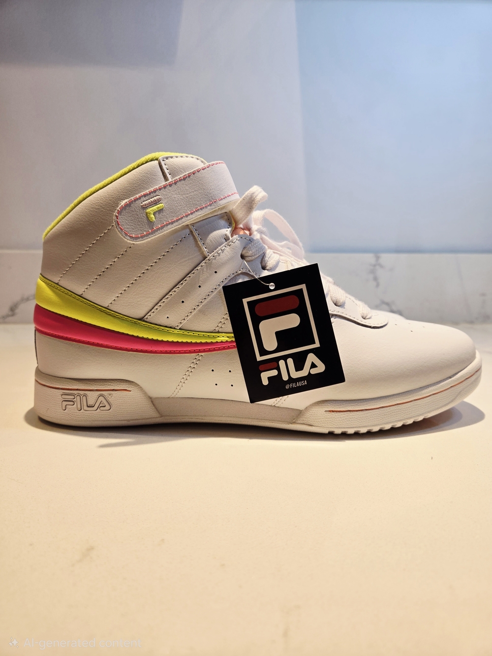 Fila Neon Accent High-Top Sneakers